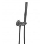 Aqua Round Gun Metal Grey Hand Shower Rail with Handheld Shower